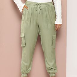 Sztori Women Plus Size Pure Cotton Cargo Style Joggers-picture-22