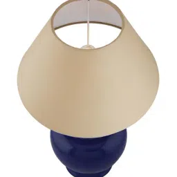 Homesake White Ceramic Table Lamp with Drum Shade (Bulb Included) - Set of 1 image 3