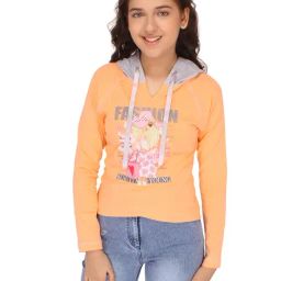 Cutecumber Kids Peach Printed Full Sleeves Top-image-45