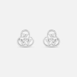 Trinity Of Blossoms Silver Stud Earrings for Women 925 Silver-image-4