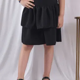 NEUDIS Girls Black Pleated A-Line Classic Skirt-image-74