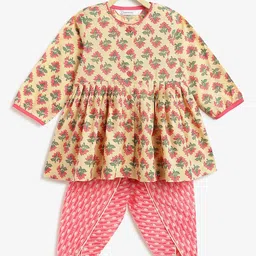 Campana Girls Floral Printed Empire Pure Cotton Kurti with Dhoti Pants-image-46