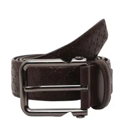 Bulchee Brown Leather Textured Waist Belt-image-54