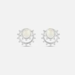 Lustrous Pearl Silver Stud Earrings for Women 925 Silver-image-4