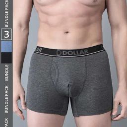 Dollar Bigboss Assorted Cotton Regular Fit Trunks - Pack Of 3-picture-45