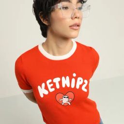 Only Red Graphic Print T-Shirt-59