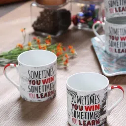 Goodhomes White Bone China Coffee Mugs (350 ml) - Set of 4-41