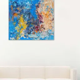 999store Blue Strokes Abstract Canvas Painting-27