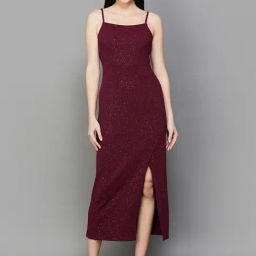 Code by Lifestyle Maroon Printed A-Line Dress-picture-36