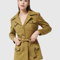 Miss Chase Olive Relaxed Fit Jacket-image-84