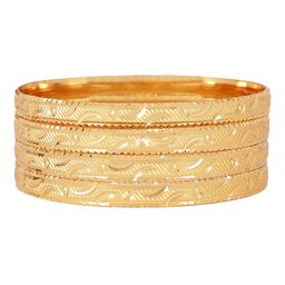 Shining Diva Set Of 4 Gold-Plated Antique Bangles-30