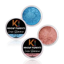 KINDED Makeup Pigments Loose Shimmer Powder Eyeshadow 08 Sky Blue & 12 Rose Gold Combo-picture-9