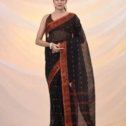 Arhi Black Cotton Polyblend Woven Design Saree-picture-47