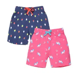 Plum Tree Kids Pink & Navy Printed Shorts (Pack Of 2)-image-65