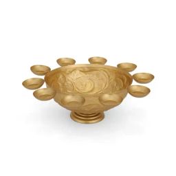 Home4U 'SEERA' Golden Iron 35 cm 10-In-1 T-Light Holder-image-2