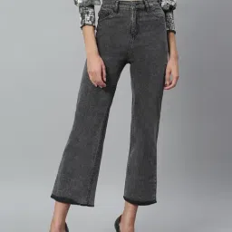 Kotty Grey Flared Fit High Rise Jeans-image-72