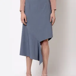 Office & You Blue Knee Length Skirt-image-92