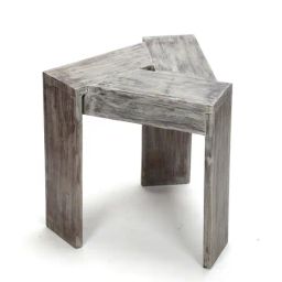 Ikiriya Avina Solid Brown Wood End Table Rustic Grey Matte Finish-picture-26