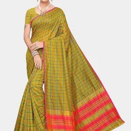 Blissta Green Cotton Silk Printed Saree With Unstitched Blouse-image-65