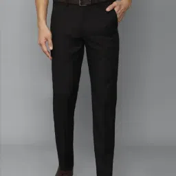 Louis Philippe Warm Black Slim Fit Checks Trousers-picture-2