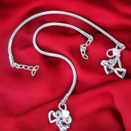 Taraash 92.5 Sterling Silver Chain Pair of Payal-30