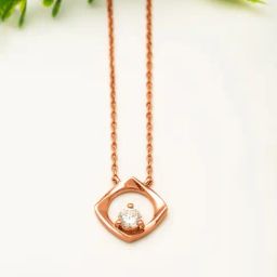 Silberry 92.5 Sterling Silver Rose Gold Crystal Window Necklace-image-99