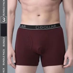 Dollar Bigboss Assorted Cotton Regular Fit Trunks - Pack Of 3-picture-18