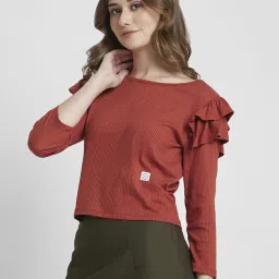 Spykar Rust Regular Fit Top image 3