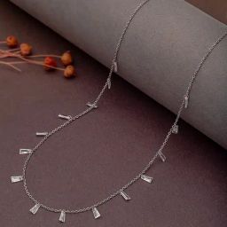 Silberry 92.5 Sterling Silver White Radiant Necklace-image-37
