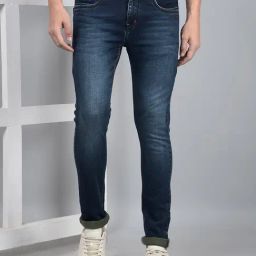 Crimsoune Club Blue Blended Slim Solid Jeans-image-33