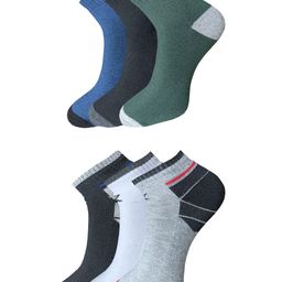 HRX by Hrithik Roshan Men Pack Of 6 Assorted Ankle Length Socks-picture-54