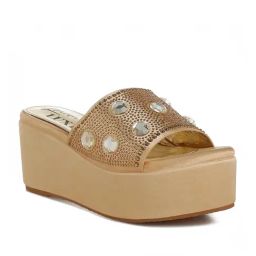 London Rag Women's Gold Ethnic Wedges-image-39