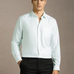 Louis Philippe White Cotton Regular Fit Checks Shirt-picture-46