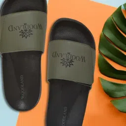 Woodland Men's Olive Slides-image-77