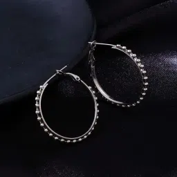 NVR Silver-Plated Circular Hoop Earrings for Women-picture-42