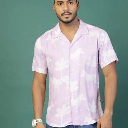 Rigo Light Purple Slim Fit Printed Shirt-image-39