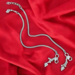 Taraash 92.5 Sterling Silver Chain Pair of Payal for Kids-image-46