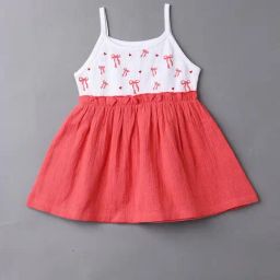 Nauti Nati Girls Red Cotton Printed Regular Fit Dress-picture-9