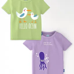 Nauti Nati Boys Pack of 2 Antimicrobial Graphic Printed Round Neck Cotton T-shirts-picture-33