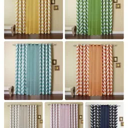 Dekor World Multicoloured Set of 3 Window Curtain image 4