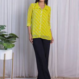 Label Kanupriya Green Leheriya Shirt-image-50