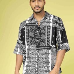 Rigo Black Loose Fit Printed Shirt-image-85