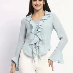 MADAME Turquoise Plain Top-image-18