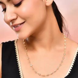 VOJ Gold Plated Triangular Stone Studded Chain image 2