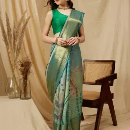 Silk Land Multicolor Printed Saree With Blouse-picture-21