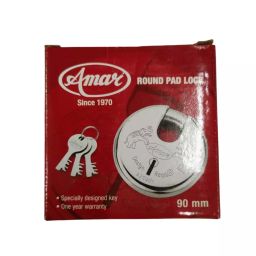 GENERIC Amar 90 mm Stainless Steel Silver 3 Key Sets Ring Padlock, VE#00069-image-23
