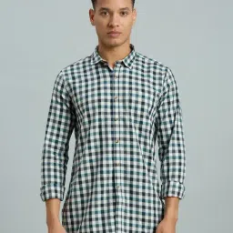 Reid & Taylor White Cotton Slim fit Checks Shirt-picture-46
