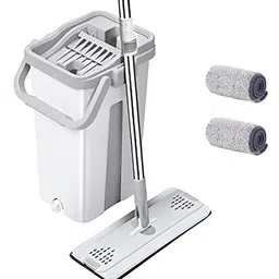 upkaranwale White Floor Cleaning Reusable Dust Mop With 2 Soft Refill Pads-image-1