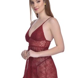 Fihana Self Design Net Baby Doll image 3