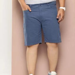 Thomas Scott Blue Regular Fit Solid Shorts-image-24